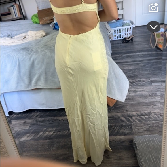 Pastel Yellow Satin Slip Dress - Picture 3 of 7